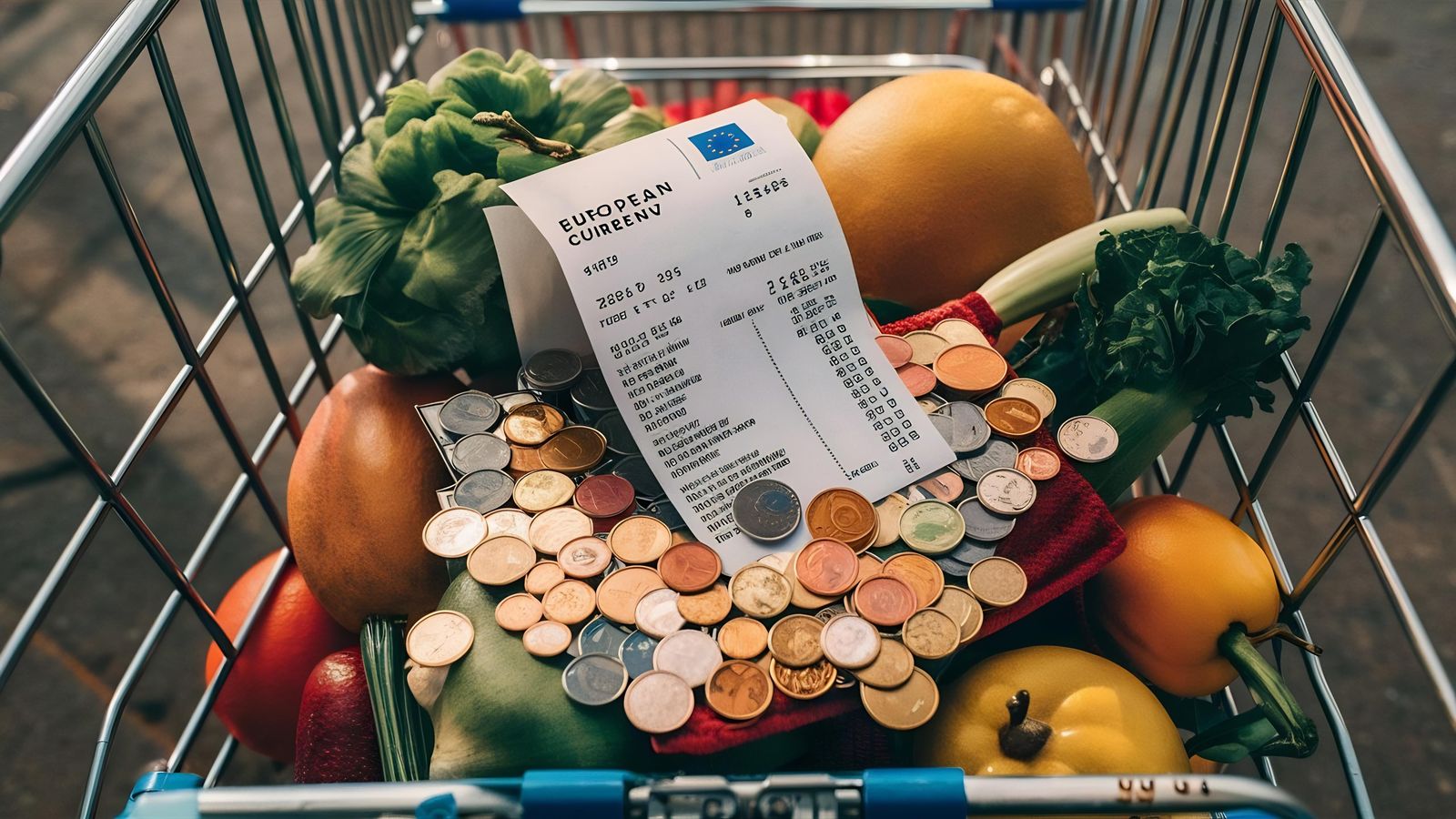 A side-by-side comparison of official CPI basket items and a real household grocery receipt showing diverging cost patterns