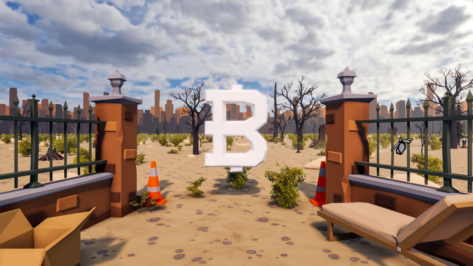 A split image showing a dimly lit garage workspace with computer equipment on one side and a polished corporate trading floor on the other, representing the cultural divide within Bitcoin