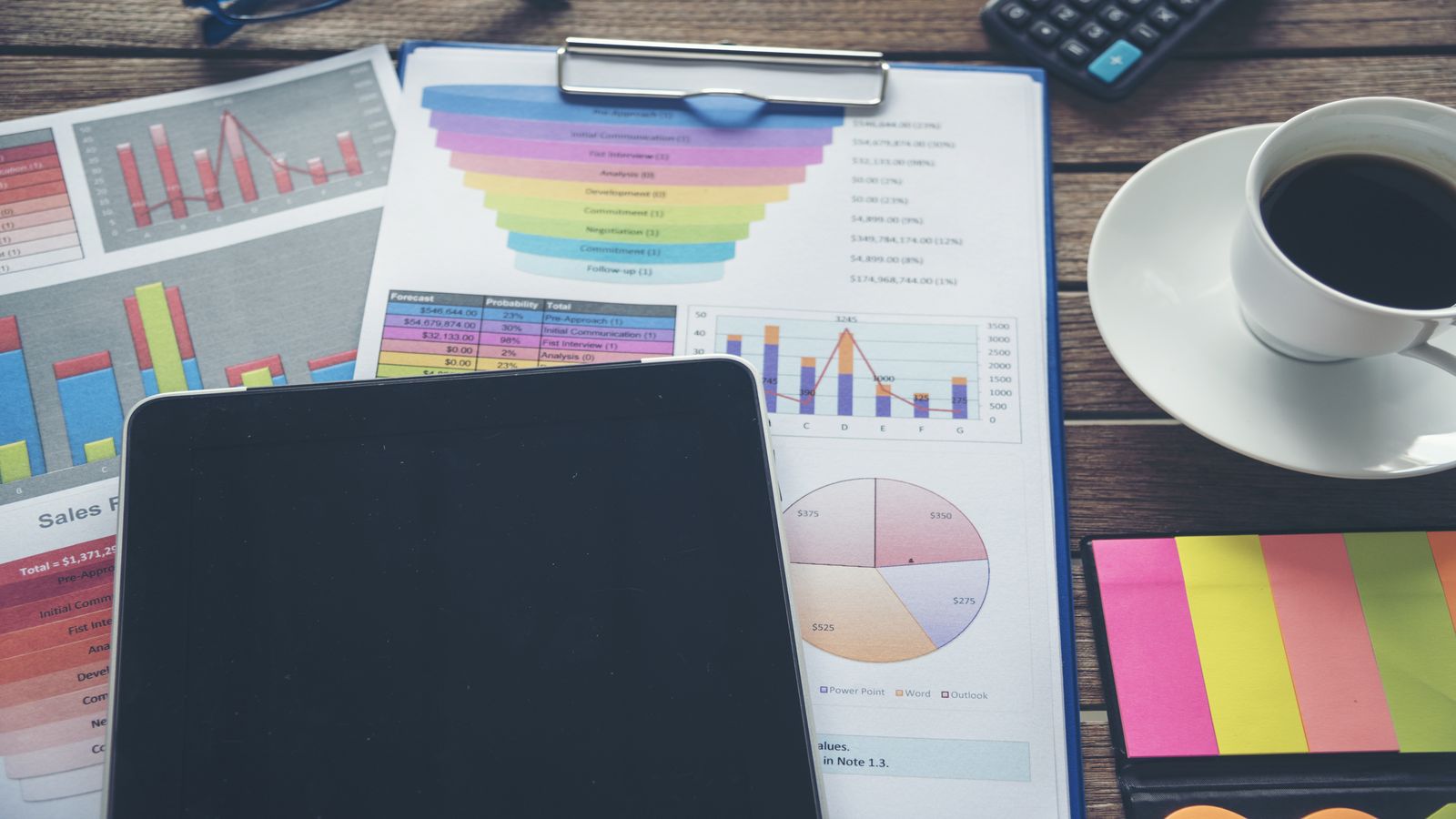 A minimalist trading desk with a notebook of hand-drawn market structure diagrams, a calculator, and a pen, representing the analytical approach to understanding Bitcoin markets
