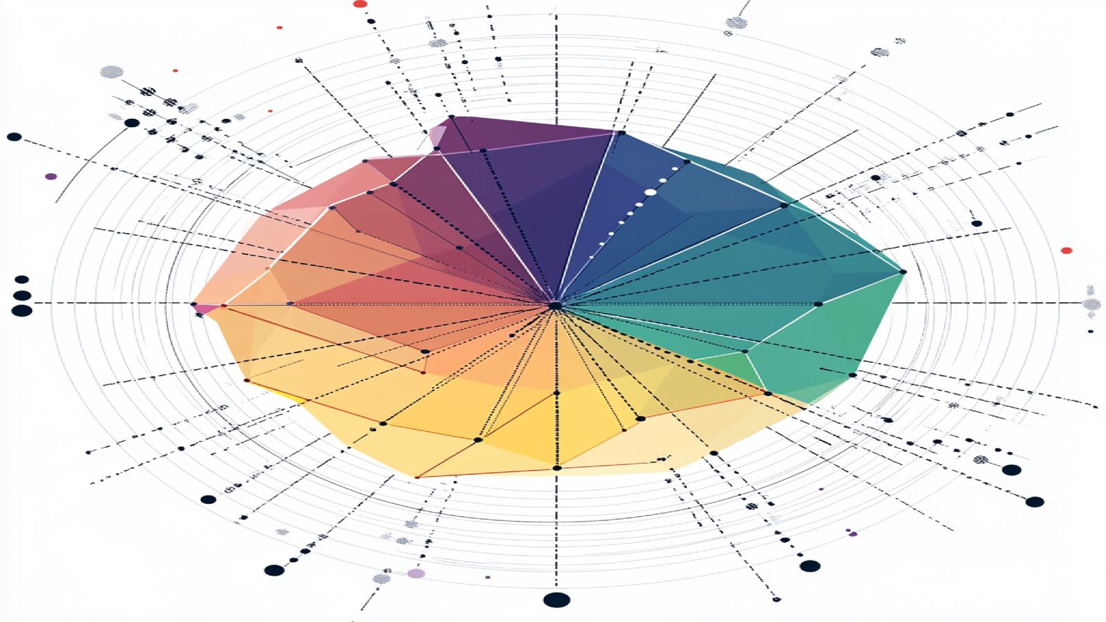 A detailed scorecard instrument panel with five gauge indicators representing custody, network, privacy, knowledge, and verification categories
